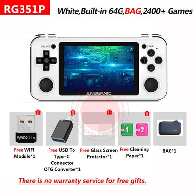 RG351P Retro Game PS1 RK3326 64G Open Source System 3.5 inch IPS Screen Portable Handheld Game Console RG351gift 2400