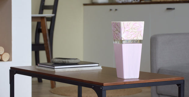 Tall Pink Floor Vase | High Quality Materials Vase | Crystal Decorative Flower Vase | Gadgets Angels