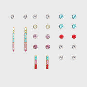 12 Piece Rainbow Earring | 18k Gold Plated Earring | 18k Pearl Earrings | Gadgets Angels