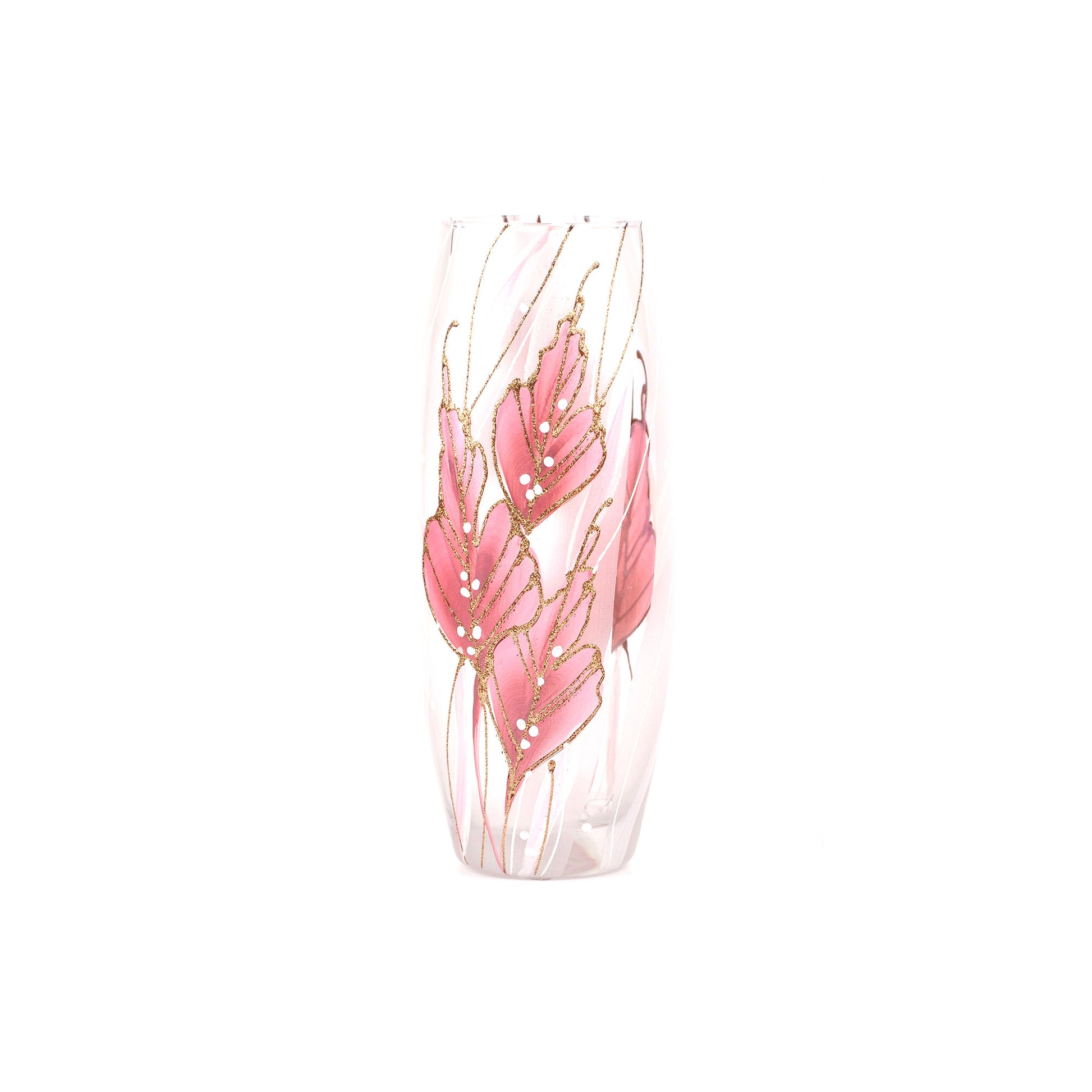 Pink Art of Romantic Vases | Hand Painted Romantic Vases | Flower Ball and Rose Petals Vase | Gadgets Angels