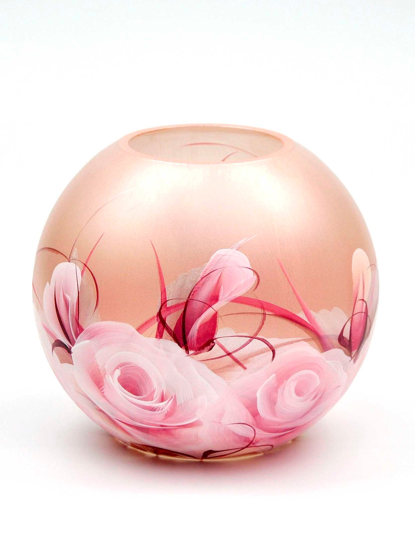 Pink Cylinder Vase | Hand Painted Soft Color Glass Vases | Flower Soft Color Glass Vases | Gadgets Angels