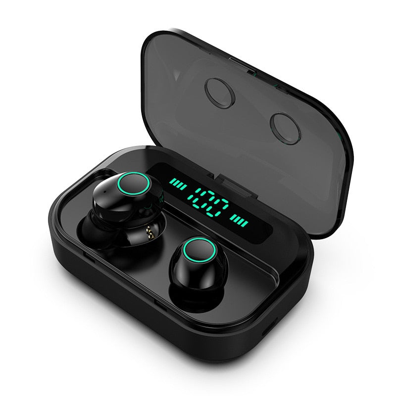 1 Pair Bluetooth-compatible 5.0 Headset TWS Wireless Earphones Mini Handsfree Earbuds Stereo Cordless Headset Headphones | Black Earbuds Stereo | Mini Handsfree Earbuds Stereo | Gadgets Angels