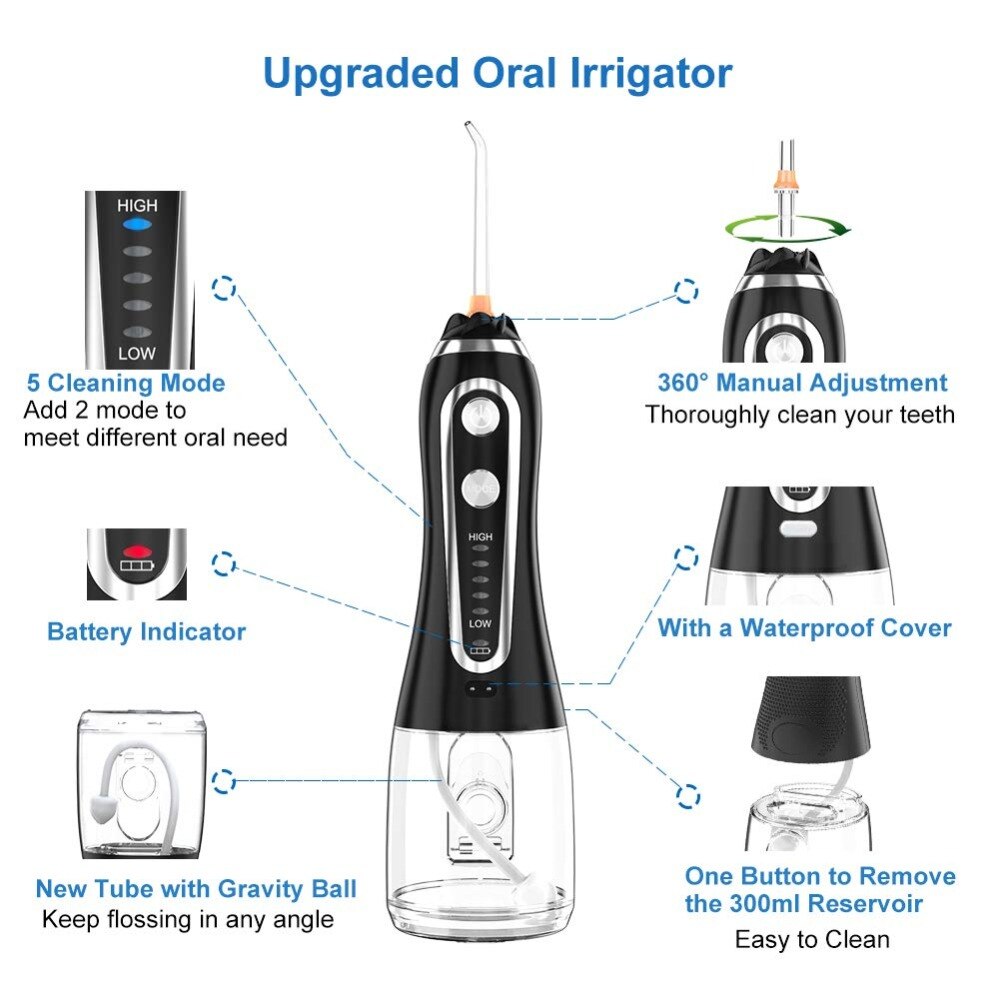 5 Modes Oral Irrigator | Dental Teeth Cleaner | Water Jet Teeth Cleaner | Gadgets Angels 