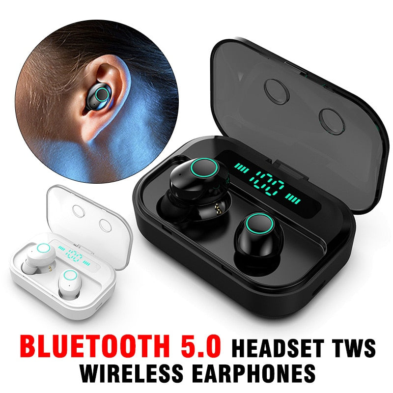 1 Pair Bluetooth-compatible 5.0 Headset TWS Wireless Earphones Mini Handsfree Earbuds Stereo Cordless Headset Headphones | Headset TWS Wireless Earphones | Mini Handsfree Earbuds Stereo | Gadgets Angels