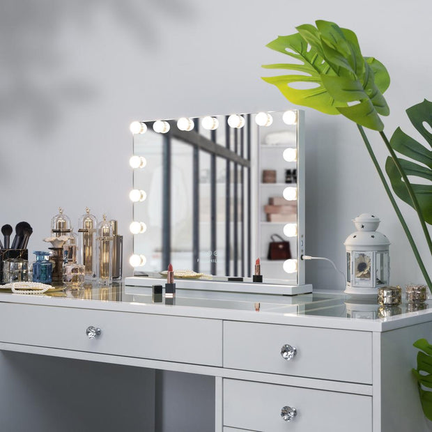 Hollywood Vanity Makeup Mirror with Lights 15 LED Bulbs 3 Color Light Modes Desktop Bedroom Vanity Mirror vanity table mirror Gadgets Angels LLC