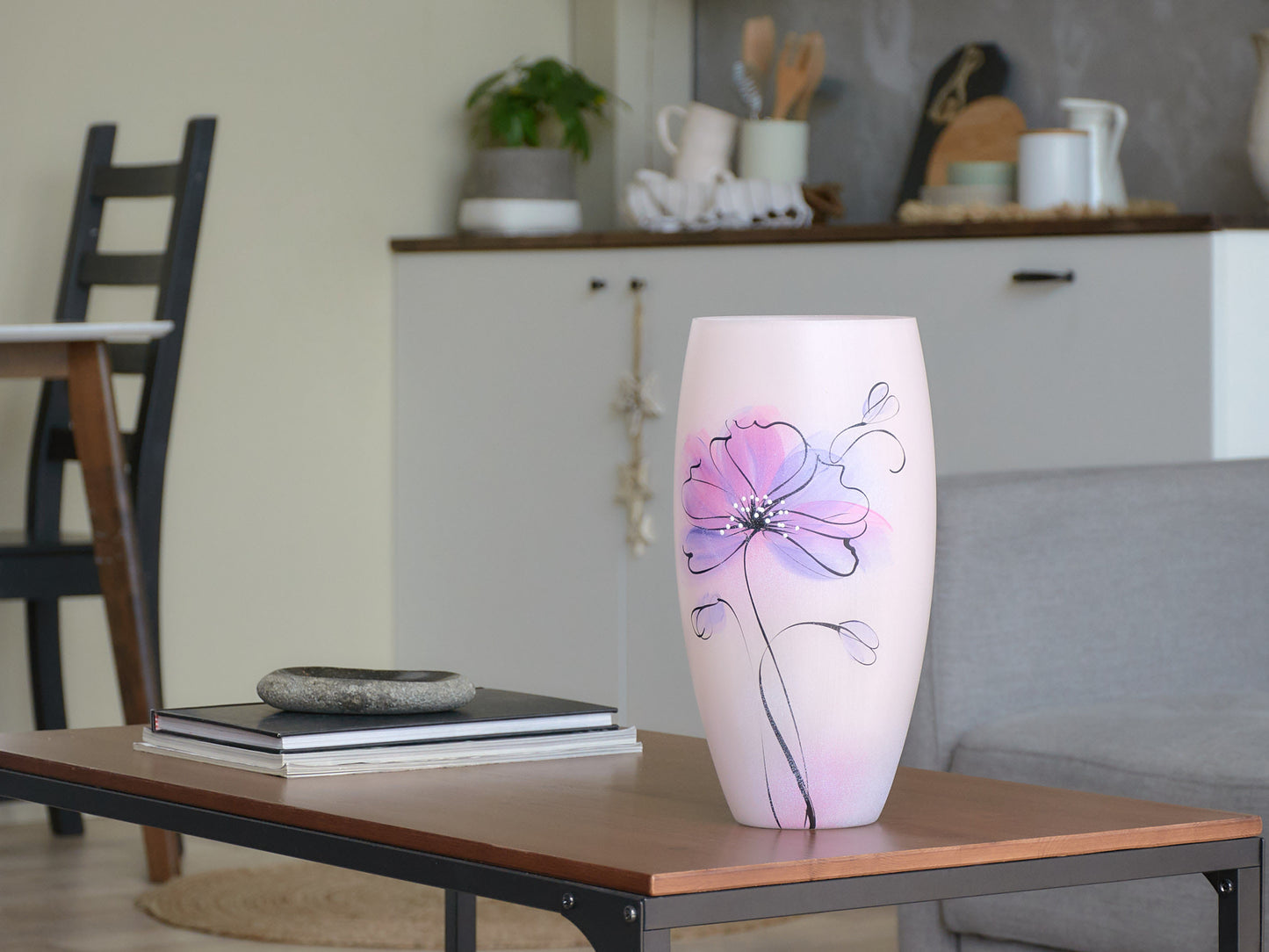 Tall Pink Floor Vase | Unique Pink Vase| Pink Painted Vase | Gadgets Angels