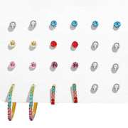 12 Piece Rainbow Earring | 18k Gold Plated Earring | 18k gold Rainbow stud earrings | Gadgets Angels