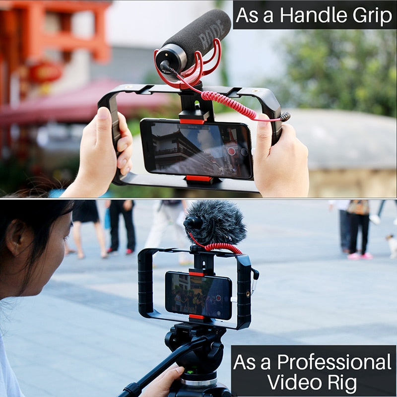 Video Rig Stabilizer Case | Smartphone Rig Case | Smartphone Video Rig with Light | Gadgets Angels