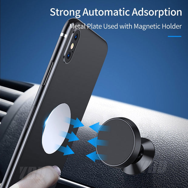 Disk Magnet Phone Stand | Mobile Magnet Metal Plate Stand | 360 Degree Universal Car Phone Holder Magnetic | Gadgets Angels
