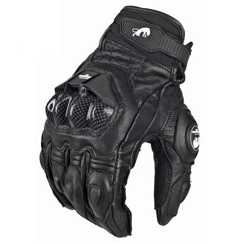 Motorcycle Gloves Genuine Leather | Leather Black Gloves | Leather Bike Gloves | Gadgets Angels
