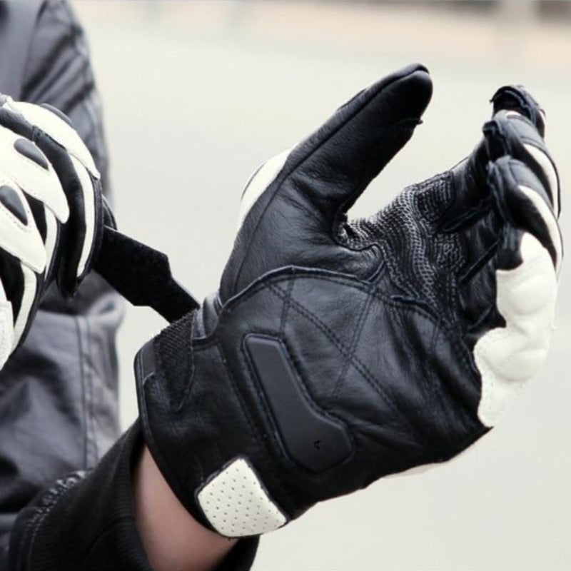 Motorcycle Gloves Genuine Leather | Leather Black Gloves | Men Leather Gloves | Gadgets Angels