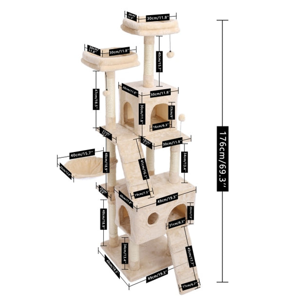 Cat Tree Tower House | Cat Jumping Toy with Ladder Tree | Pet Tree House | Gadgets Angels