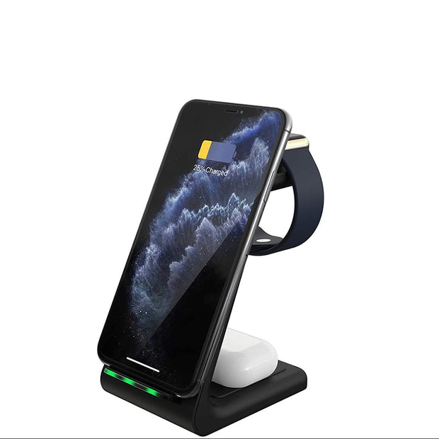 3 in 1 Wireless Charge Dock | USB Wireless Charge Station | Apple Watch Wireless Charge Dock Station | Gadgets Angels