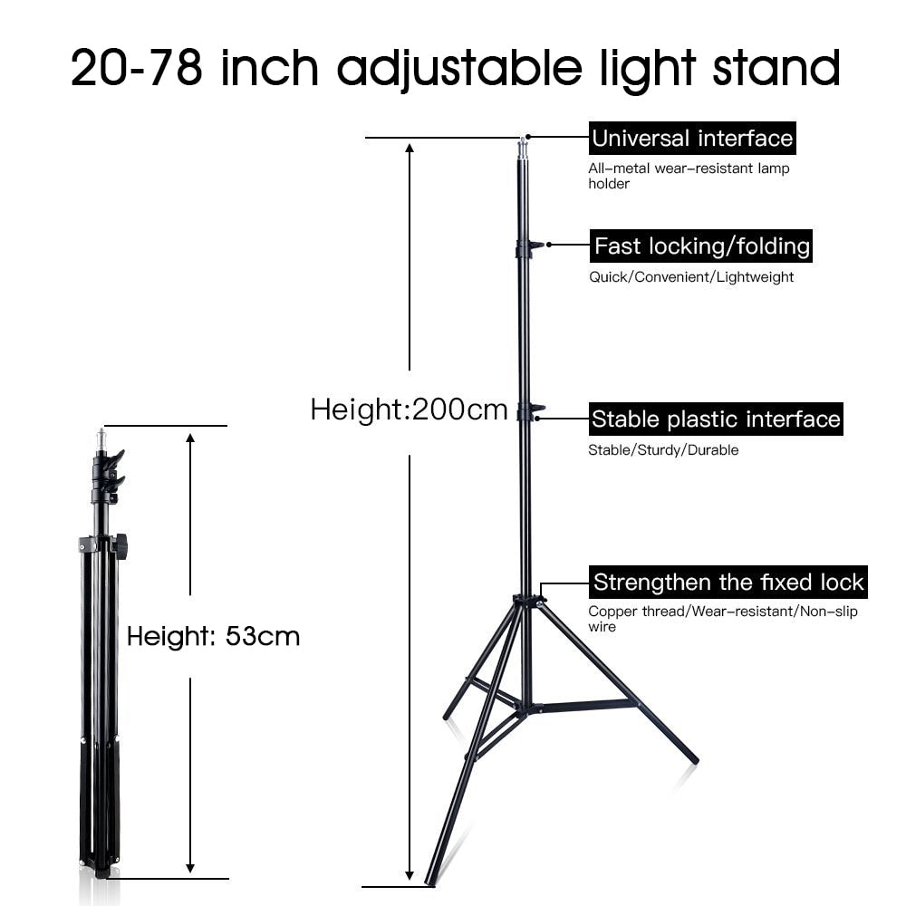 Video Photography Light | High-Quality LED Lamp Beads | Photography Light Stand | Gadgets Angels 