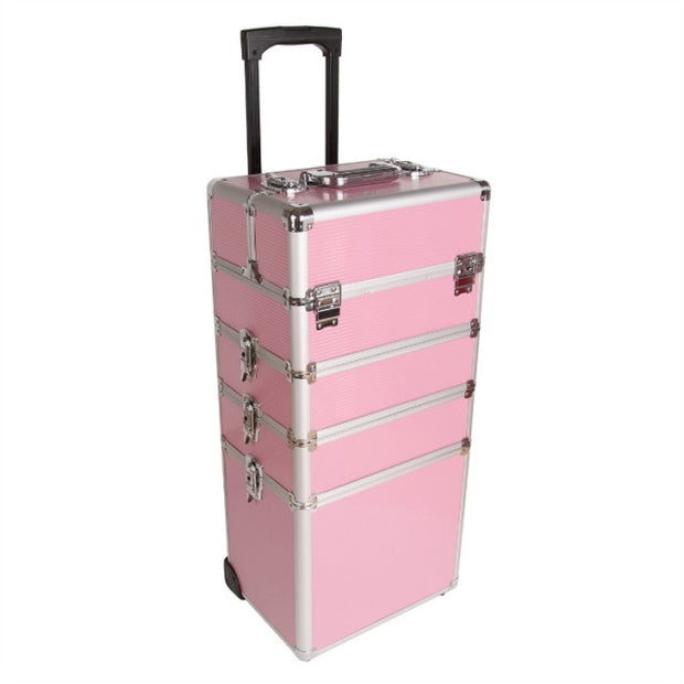 Cosmetic Makeup Trolley | Makeup Vanity Case | Beauty Case Pink Vanity Trolley | Gadgets Angels 