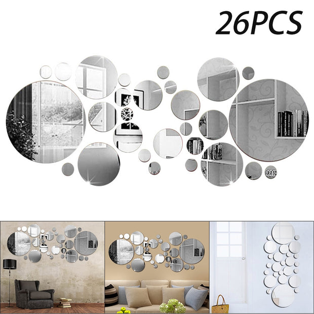 26pcs 3D Mirror Sticker | 3D Mirror Wall Sticker | Hexagon 3d Mirror Wall Stickers | Gadgets Angels