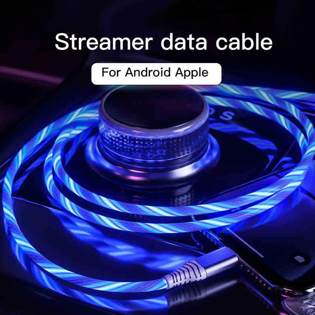 3 in 1 LED Type C Cable | USB Type C Charging Cable | USB iPhone Charging Cable | Gadgets Angels