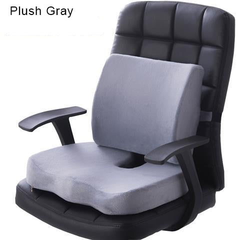 Washable Seat Cushion | Back Support Cushion | Plush Gray Back Support Cushion | Gadgets Angels