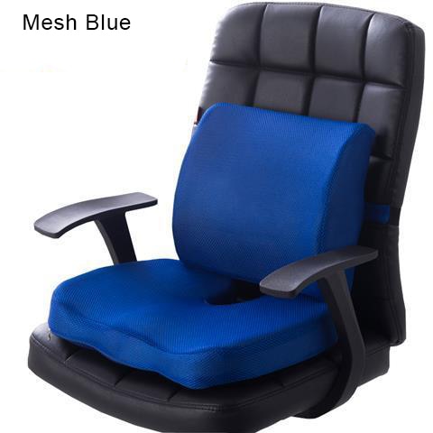 Washable Seat Cushion | Back Support Cushion | Mesh Blue Back Support Cushion | Gadgets Angels
