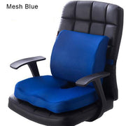 Washable Seat Cushion | Back Support Cushion | Mesh Blue Back Support Cushion | Gadgets Angels