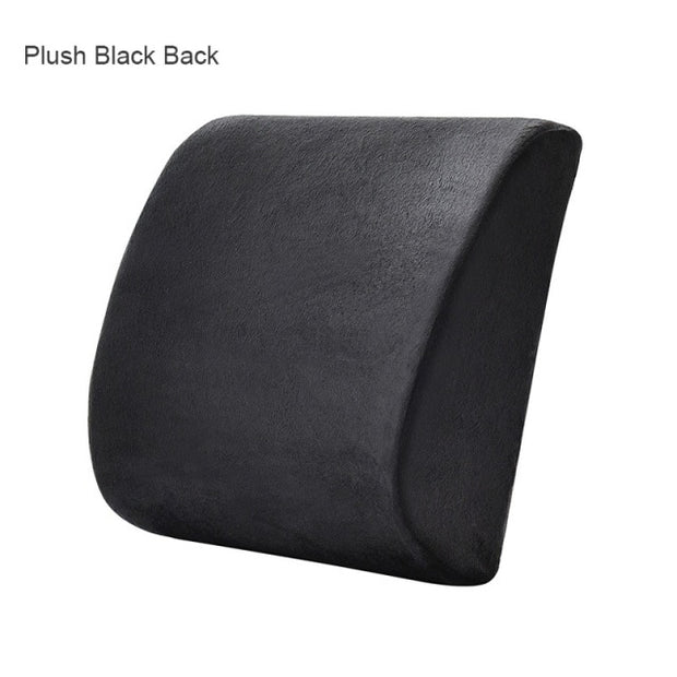 Washable Seat Cushion | Back Support Cushion | Plush Black Back Support Cushion | Gadgets Angels