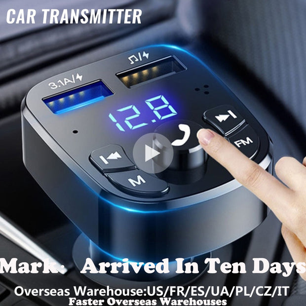 Wireless Car Transmitter Kit | Bluetooth Car Audio Run Kit | Car Bluetooth Transmitter with Microphone | Gadgets Angels