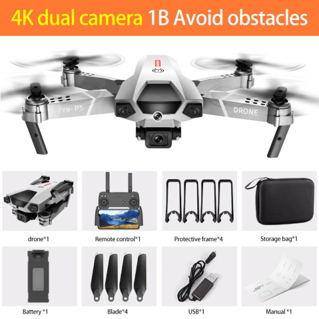 P5 Drone 4K Dual Camera | Drone with Infrared Light | Drone Professional Camera | Gadgets Angels