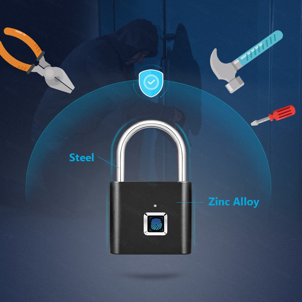 Keyless USB Padlock | Fingerprint Smart Padlock | Keypad Lock | Gadgets Angels 