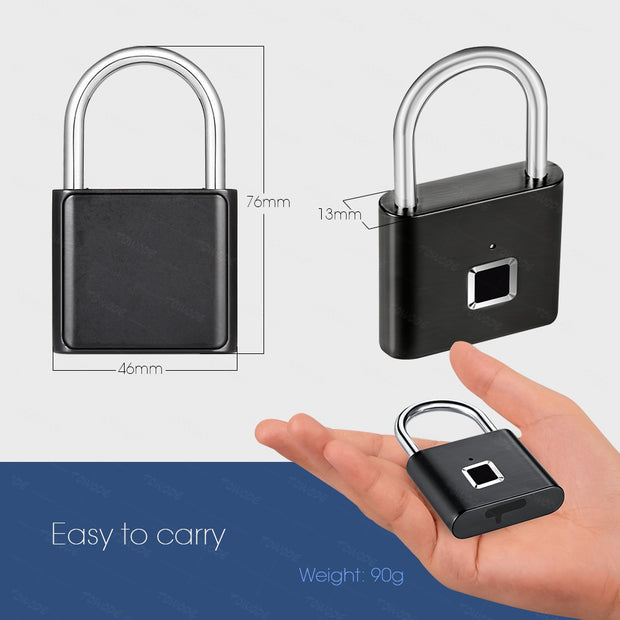 Keyless USB Padlock | Fingerprint Smart Padlock | USB Charging Cable padlock | Gadgets Angels 