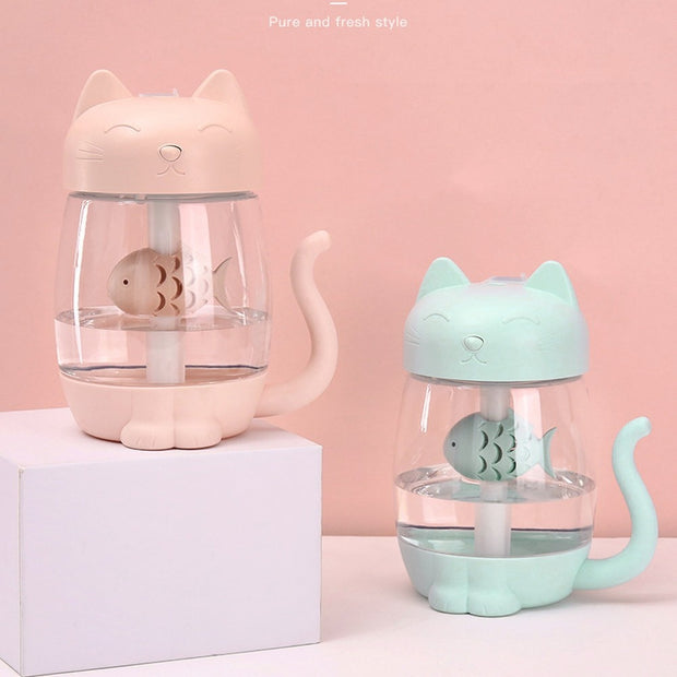 Cute Cat Led Fan Diffuser | LED Cute Cat Air Fan | Night light Cute Cat Led Air Fan Diffuser | Gadgets Angels 