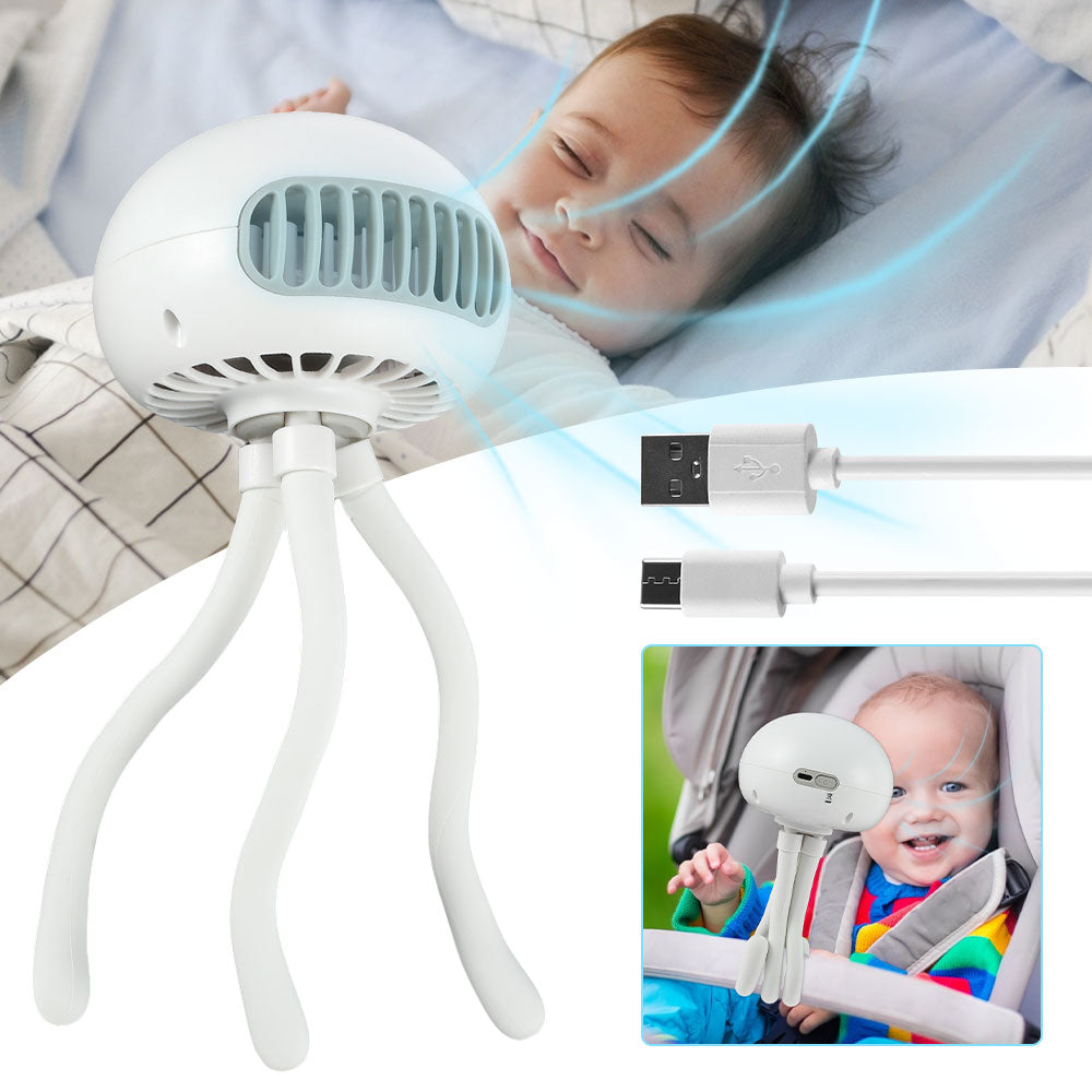 2000mAh Mini Octopus Stroller Fan | 60 Degrees Mini Octopus Stroller Fan | Mini Fan Stroller | Gadgets Angels