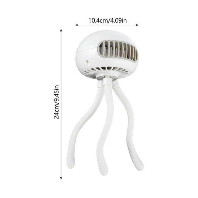 2000mAh Mini Octopus Stroller Fan | 60 Degrees Mini Octopus Stroller Fan | ABS Material Mini Octopus Stroller Fan | Gadgets Angels