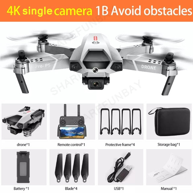 P5 Drone 4K Dual Camera | Drone with Infrared Light | Photography Drone with Camera | Gadgets Angels
