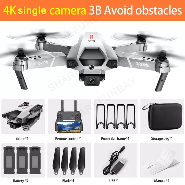 2021 New P5 Drone 4K Dual Camera Professional Aerial Photography Infrared Gadgets Angels LLC