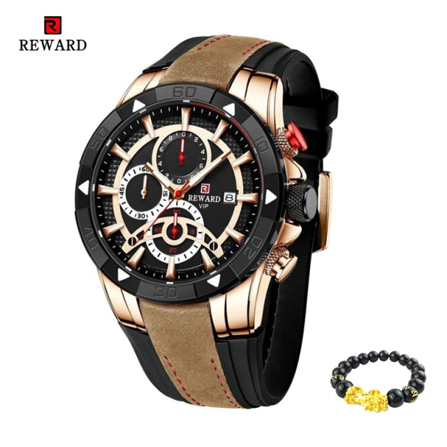 REWARD Men Quartz Watches | Waterproof Wristwatch for Men | Luxury Silicone Sports Men Watch | Gadgets Angels