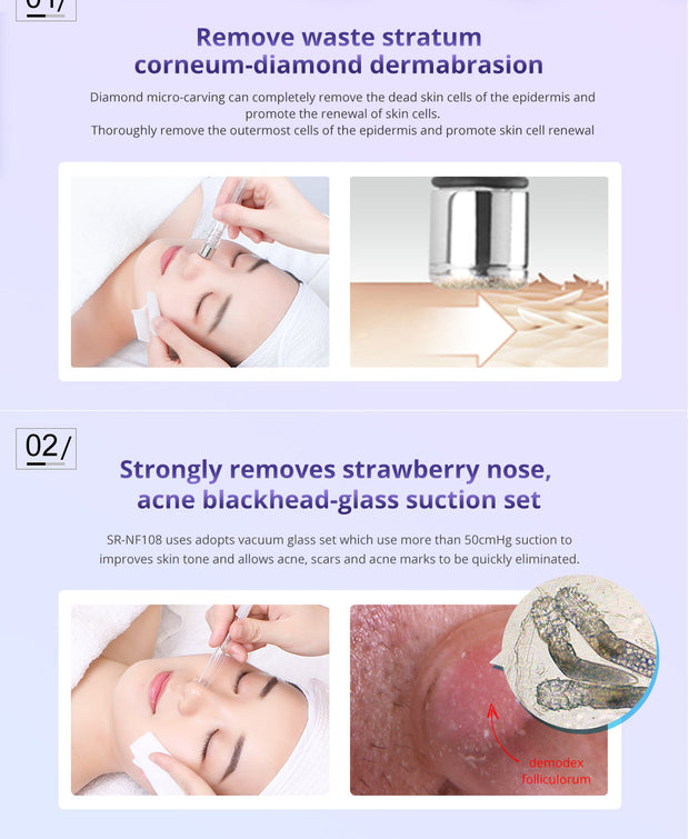3 In 1 Vacuum Diamond Tip Microdermabrasion Machine Acne Blackhead Removal Skin Rejuvenation Water Spray Facial Beauty Machine