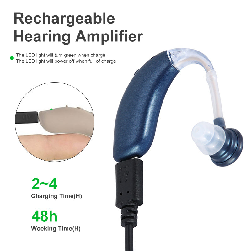 Hearing Aid Mini Rechargeable Digital BTE Hearing Aids Adjustable Tone Sound Amplifier Portable Deaf Elderly digital Hearing Aid Gadgets Angels LLC